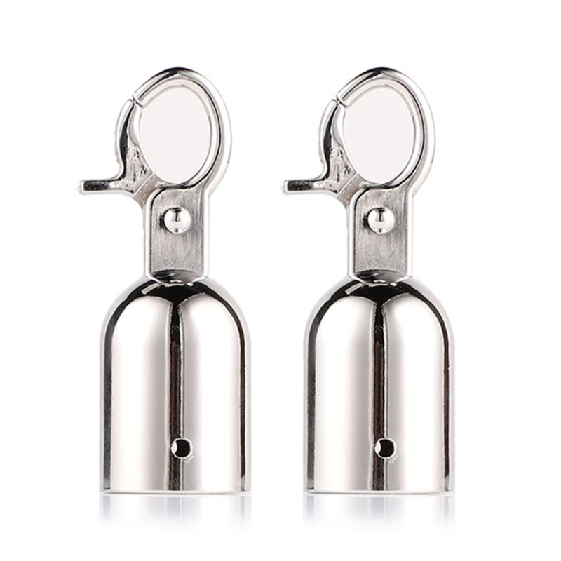 

Set of 2 Sturdy Stainless Steel Materials Rope End Caps for Reliable Connection And Limitation Of Cords And Rope срібний