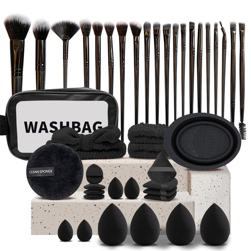 20-56Pcs Soft Makeup Brush Set with Storage Bag,Beauty Blender Sponge & Powder Puff Essential Facial Cosmetic Tools for Beginners & Makeup Lovers