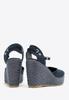 Espadrilles compensées à lacets pour femme Wittchen, Bleu marine, Matière synthétique