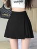 Spring 2025 Women's High-Waisted A-Line Culottes Skirt - Irregular Hem, Faux Two-Piece Midi Shorts Skirt