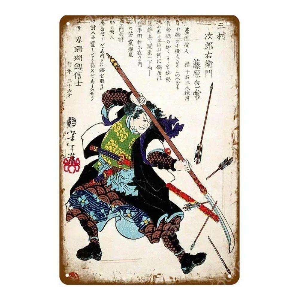 Metal Poster Japanese Ukiyo-e Retro Wall Art Vintage Home Bar Cafe Decor