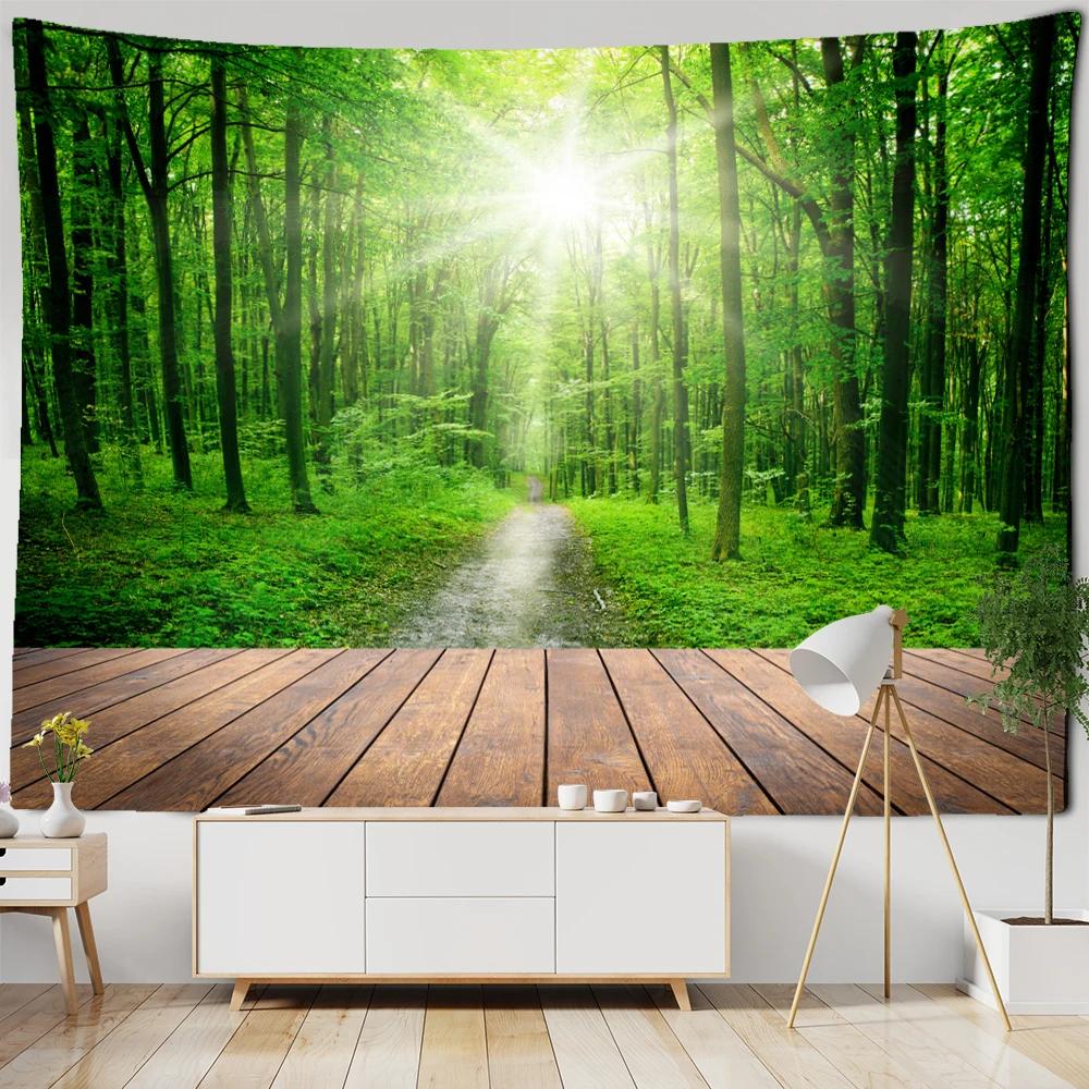 Sunset Coconut Tree Seaside Scenery Tapestry Bohemian Style Aesthetics Room Background Cloth Tapiz Decor