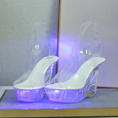 Nightclub High Heels Luminous Sandals Women's Shoes Catwalk Pole Dance Shoes Crystal Bottom Sandals LFD-1101-18