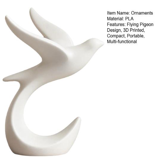 3D Printed Abstract Pigeon Figurine Jewelry Holder Flying Pigeon Desk Decor Ornament Mini