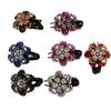 Rhinestone Flower Duckbill Hair Clip for Women - Elegant Three-Tooth Accessory for Hair Buns and Updos