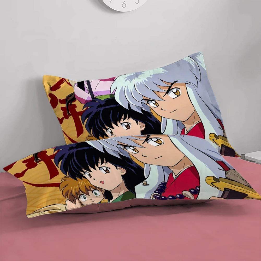 The anime Duvet Cover pillowcase Bedding Children Gift adult Single Double bed Large SizeZip Duvet Cover Inuyasha