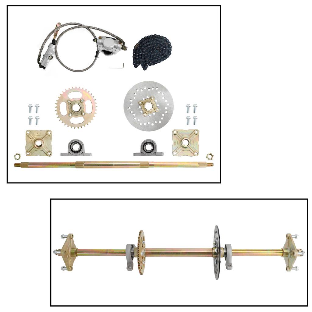 32" ATV Quad Go Kart Rear Live Axle Kit Sprocket Brake Wheel Hub Brake Assembly