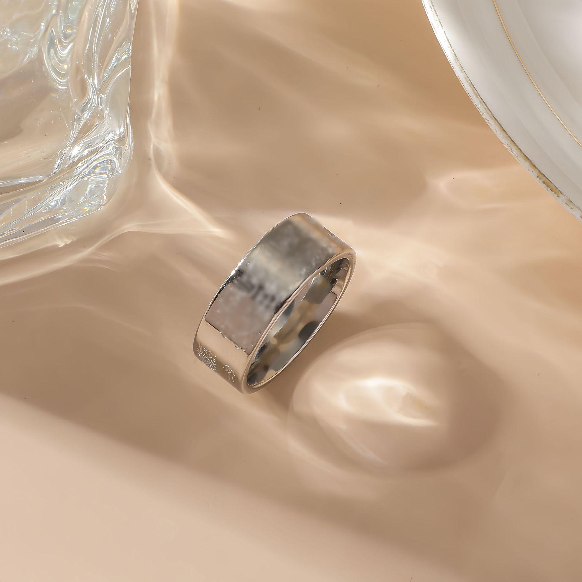 

Минималистичное кольцо из нержавеющей стали, Простое элегантное регулируемое кольцо на палец, Легкая роскошь, модная бижутерия 10# серебряный