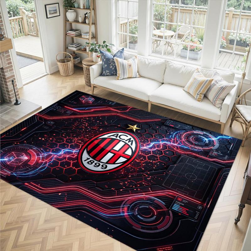AC Milan Design Crystal Velvet Carpet Cozy Non?Slip Printed Rug For Bedroom Living Room Entrance