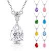 Ice Flower Cut Platinum Plated Water Drop Pendant Necklace High Carbon Diamond Zircon Necklace for Female Clavicle Chain