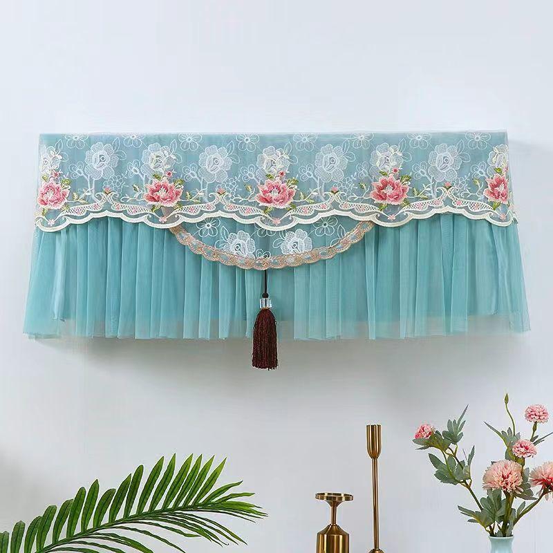 

Пылезащитный чехол для настенного кондиционера, легкая очистка, анти-прямой обдув, кружевные декоративные чехлы, универсальные бытовые 1.5-2p зелёный