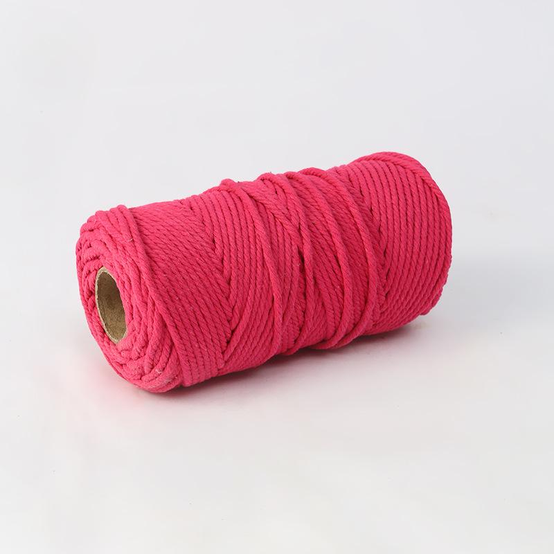 4mm Multi-Strand Macaron Colored Cotton Rope for DIY Tapestry & Decorative Weaving.