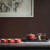 Wanqiantang Ceramic Gongfu Tea Set with Vermilion Glaze
