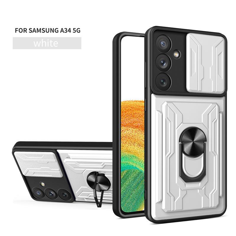 Suitable for Samsung A54 Multi Functional Ring Magnetic Suction Phone Case Samsung S23 Ultra Sharp Armor Push Window Bracket To Prevent Falling