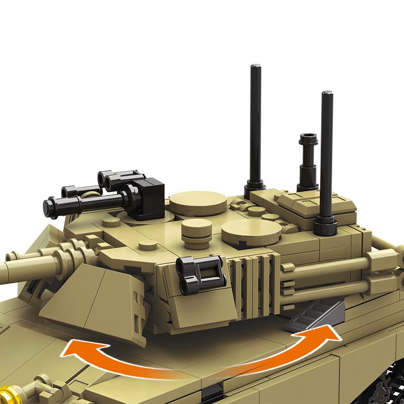 605 חלקים סט טנק קרב ראשי M1A2 צעצוע קוביות חינוכי לילדים מתנת חג המולד מתנת יום הולדת