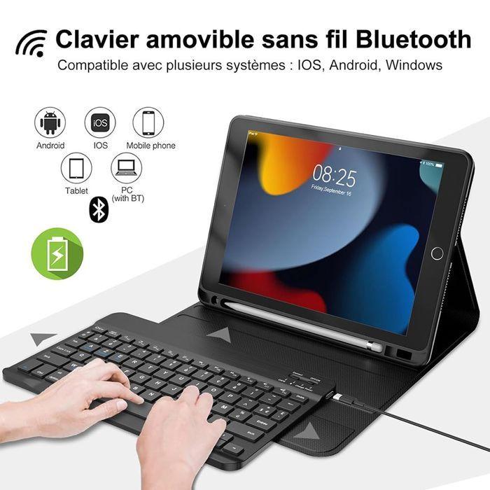 Tastaturhülle - BOOLING - für iPad Air 3 / Pro 10,5 - Bluetooth AZERTY - Kabellose Maus - Touchscreen-Stift