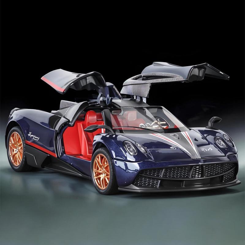 1/32 Scale Pagani Huayra BC Supercar Alloy Metal Diecast Model Car Library Static Sound & Light Ornaments Birthday Gift for Boyfriend
