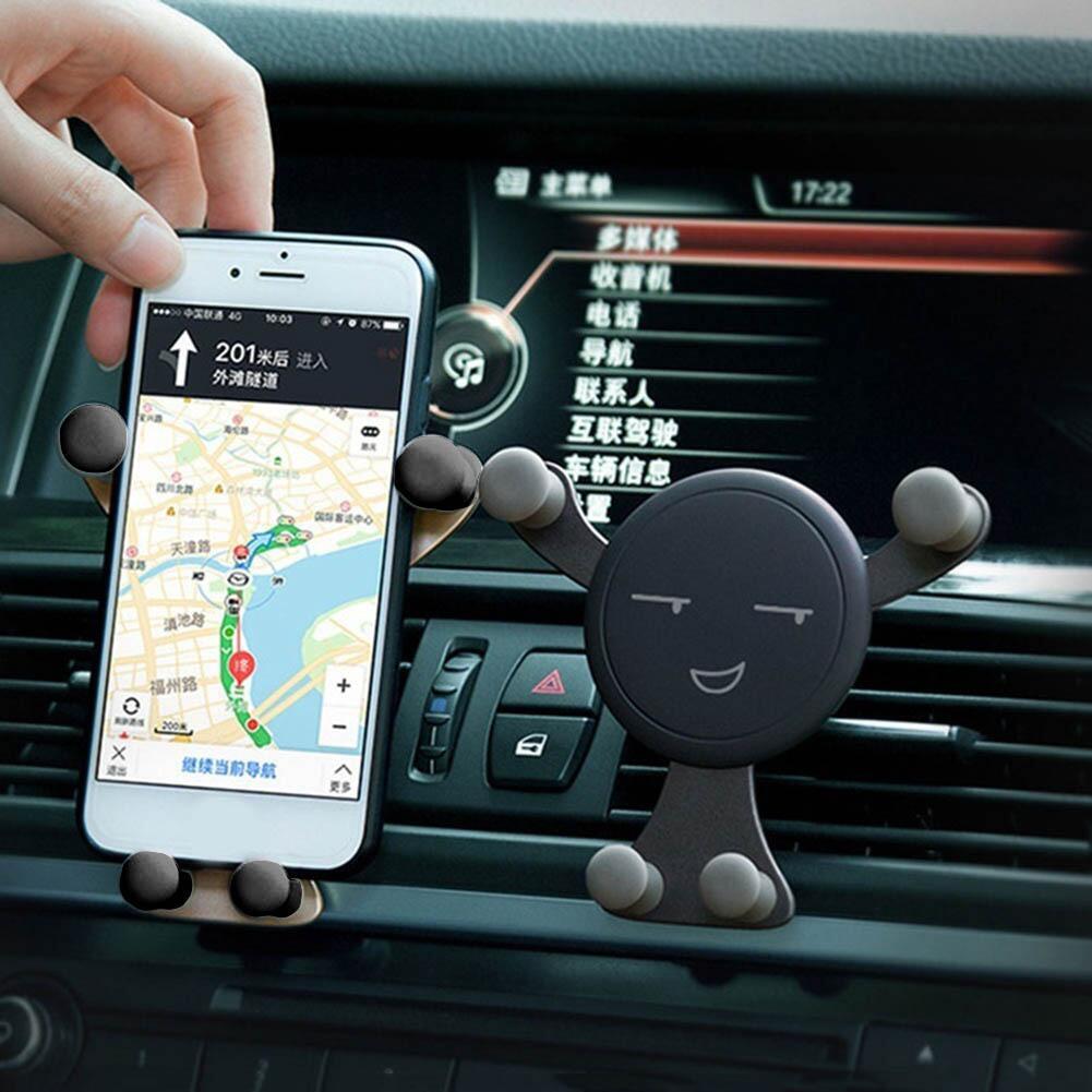 Gravity Car Phone Holder Air Vent Clip Smile Face Mount Mobile Cell Stand GPS Stand Support for IPhone 12 Pro Max Xiaomi Samsung