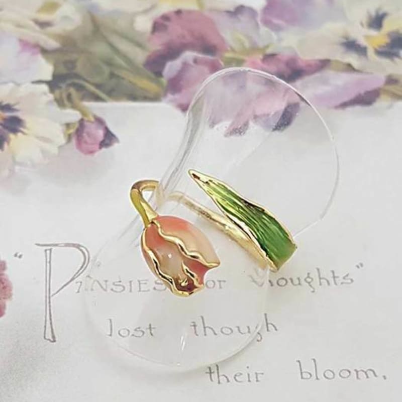 

Ollia Tulip Free Size Garden Ring gold