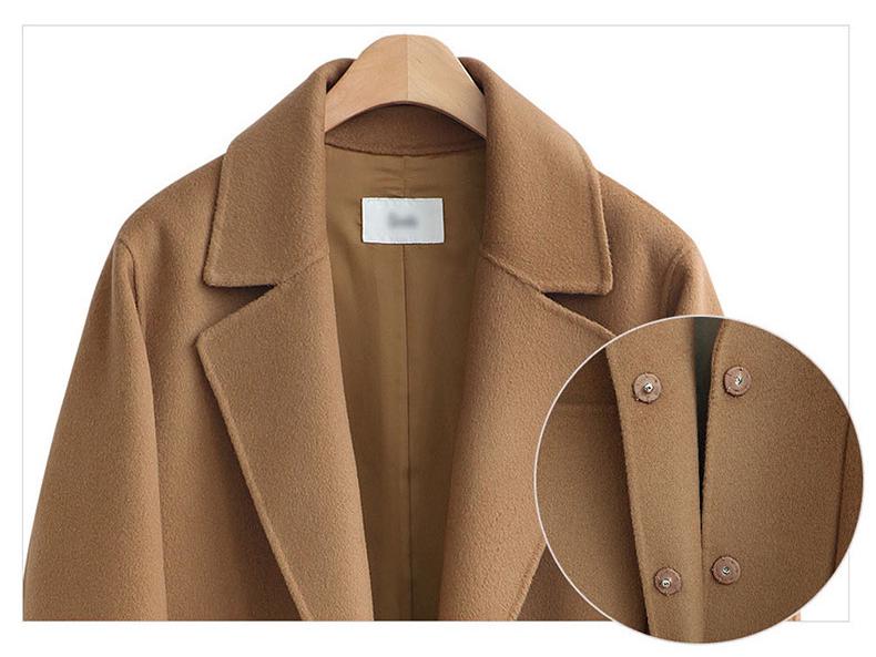 European & American Women's Long Double-Sided Wool Coat for Autumn & Winter