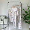 Spring and Autumn Lace Floral Pajamas Female Princess Style Loose Sweet Home Wear Clouds Cotton Suit Short Sleeve Pants