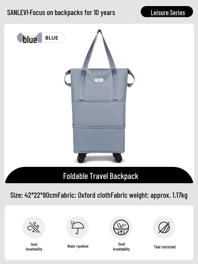 Wheeled Foldable Travel Bag - Lightweight, Expandable, and Portable Storage for Men and Women