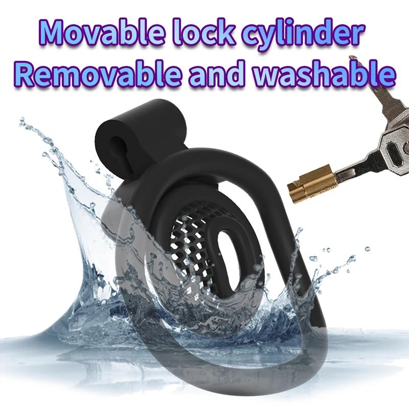 Mini Honeycomb Chastity Lock Mesh Breathable Cock Ring SM Bondage Sex Toy For Men Gay Hide Penis Abstinence from Sexual Activity