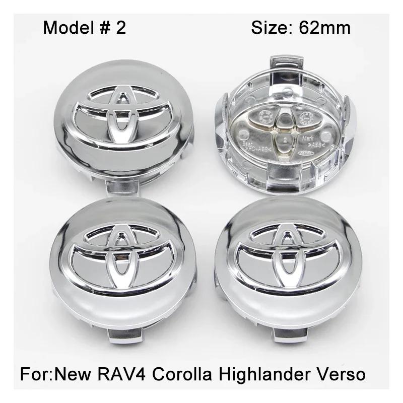 4Pcs 57/62mm Car Wheel Center Hub Cap Rim Cover For Toyota Corolla RAV4 LEVIN Yaris C-HR Camry Prius Prado Car Auto Accessories