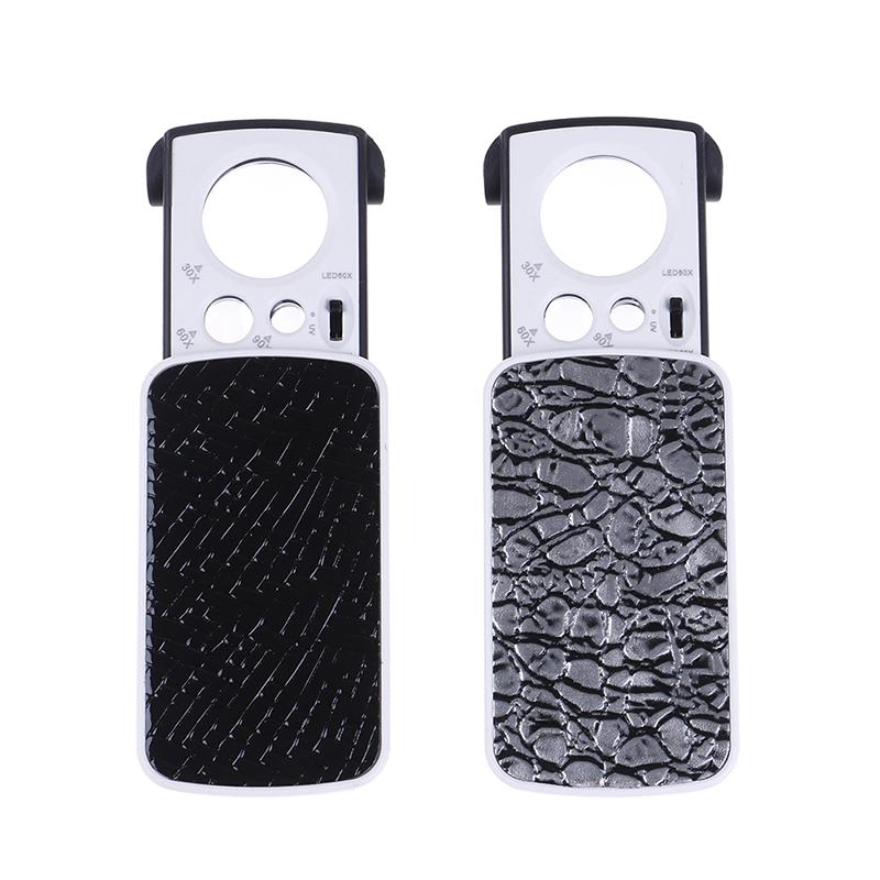 30X 60X 90X Cep Büyüteci Kuyumcu Gözlüğü Lup Led Işıklar