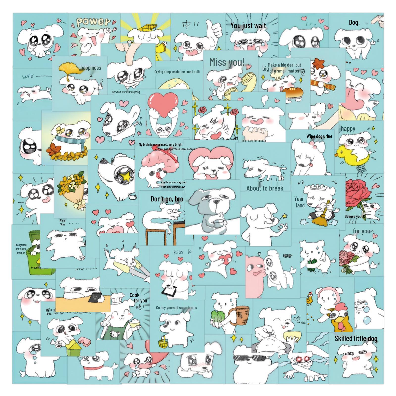 

Cute Dog Emoji Stickers - 90 Sheets for Journals, DIY, Phone & Laptop Decoration