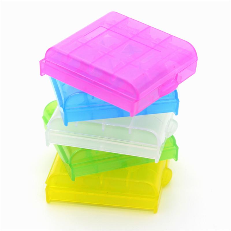 Battery Storage Box for No. 5, No. 7, AA, AAA, 14500 Batteries - Transparent, Dustproof with Slots.