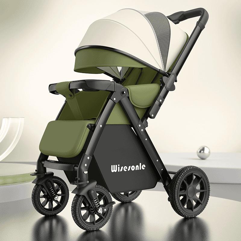 Reversible Baby Stroller: Sit & Lie, Foldable, Lightweight, High Landscape, 0-3 Years, Baby Carriage.