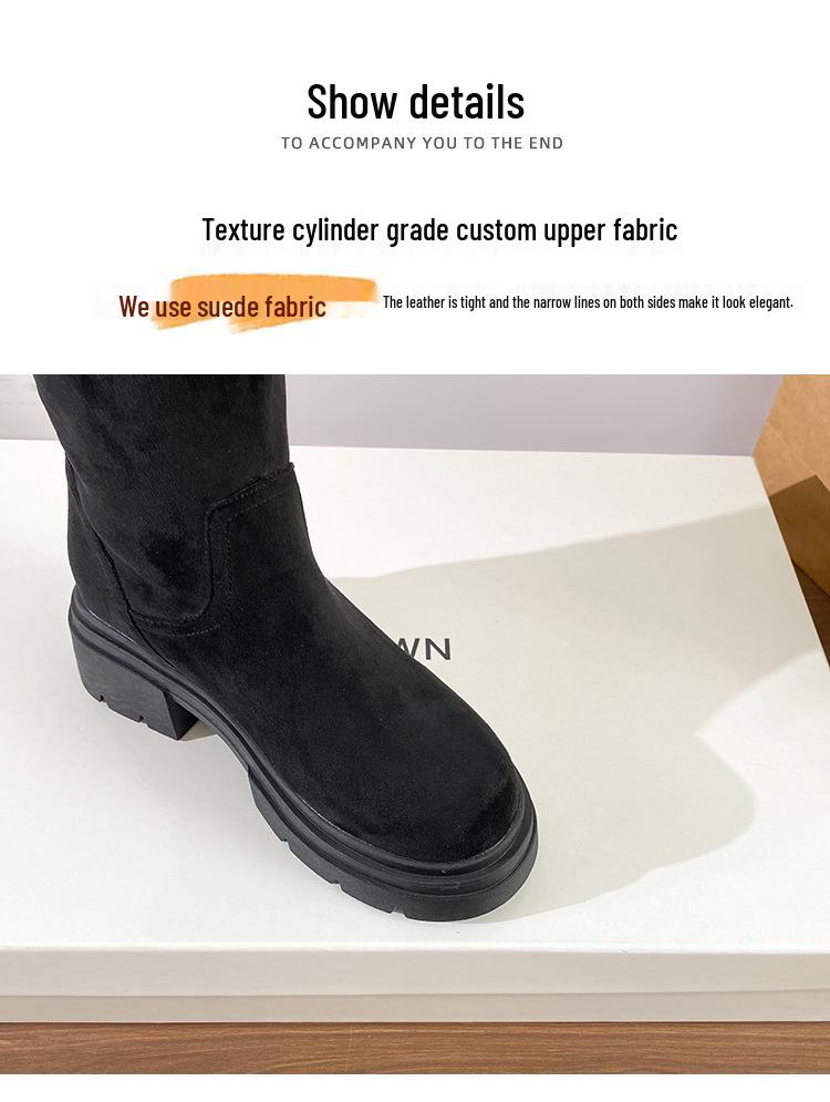 2025 Plus Size Women's Over-the-Knee Thick-Soled Slimming Elastic Boots