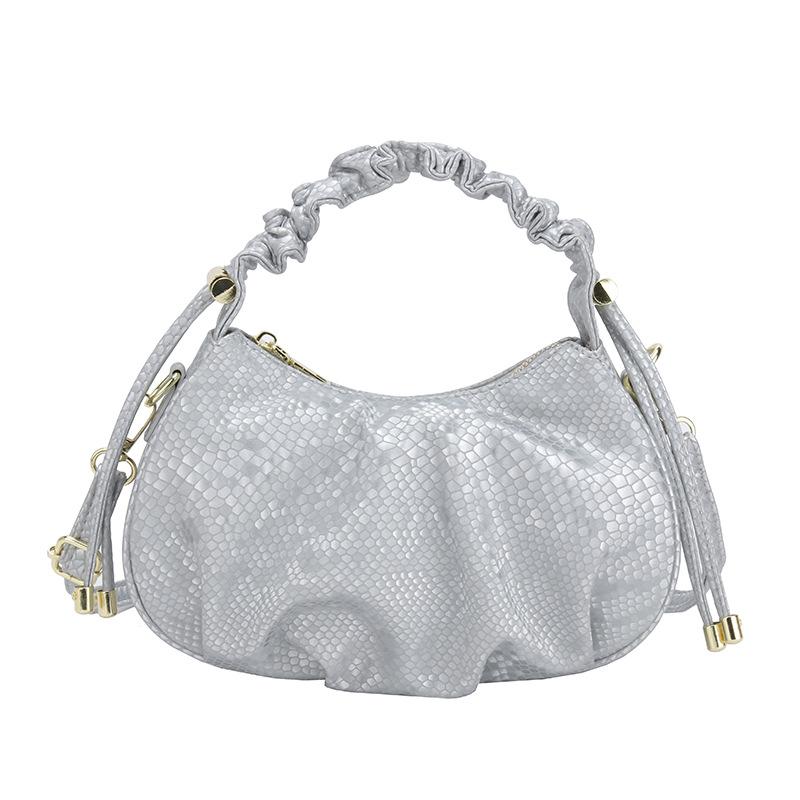 New Niche Design Fish Scale Pattern Portable Pleated Bag Casual Fashion Commuting Versatile Soft Leather Messenger Women's Bag