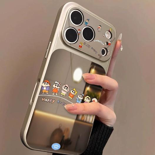 Applicable to iphone11pro a row of small new 11 cartoon large window mobile phone case iPhone11 two-in-one mirror