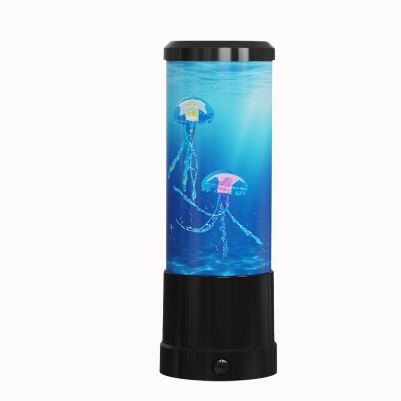 Creative Medium-Sized LED Jellyfish Mood Light - USB Powered, Color-Changing Cylindrical Lamp