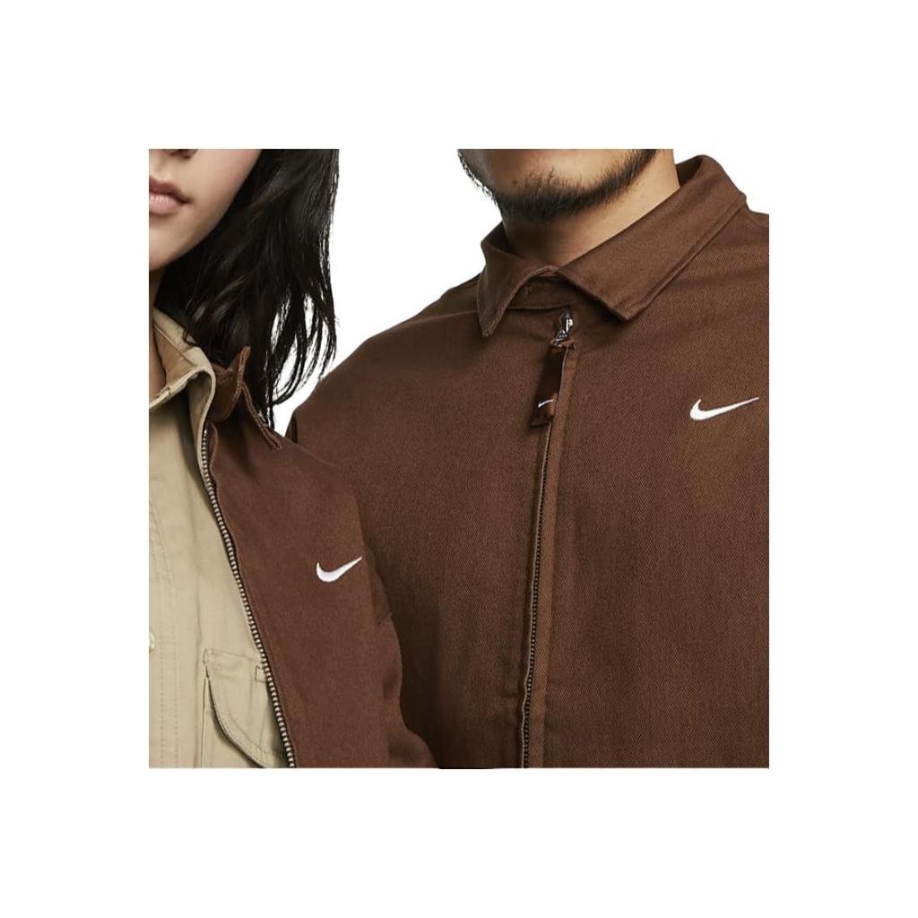 Nike Solid Color Logo Casual Collar Jacket Unisex Jackets Brown DQ6335-259