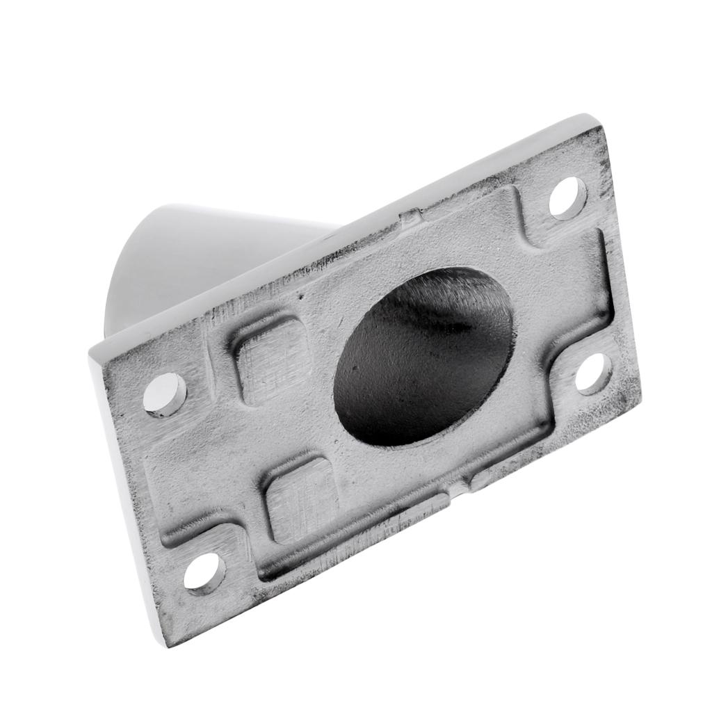 3 Pieces Stainless Steel Boat Deck Handrail Rectangle Base 60 Degree 22mm