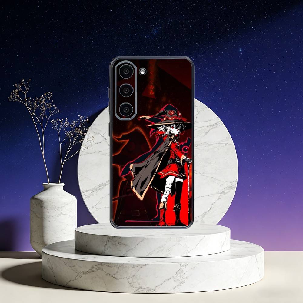 Megumin Anime K-KonoSubaS Phone Case For Samsung Galaxy A73,A72,A71,A70,A53,A52,A51,Others Soft Black Cover