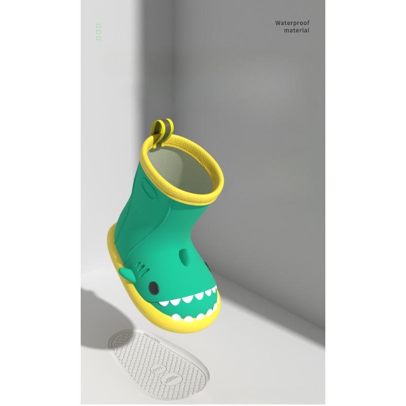 Buty przeciwdeszczowe Shark Rain Shoes, antypoślizgowe, miękkie, lekkie, nowe, wodoodporne, gumowe buty, krótkie rurki, do połowy łydki, damskie, kreskówkowe kalosze