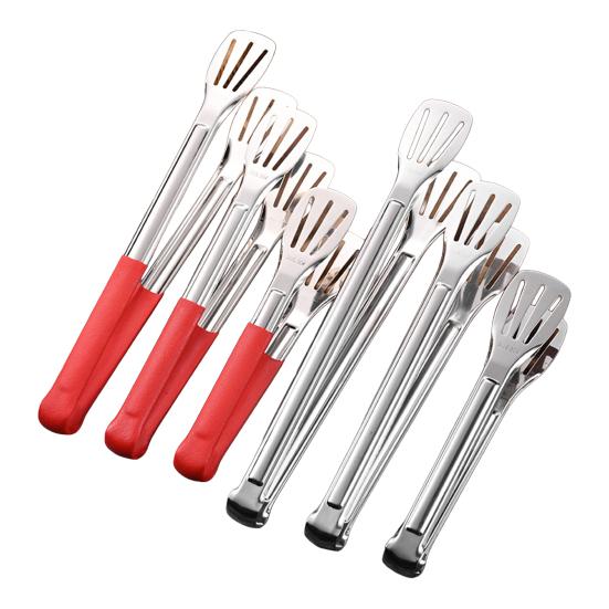 Stainless Steel Serving Tongs Heavy-Duty Food Tongs with Grip 3-Line Slotted Head Cooking Tong for BBQ Buffet Kitchen