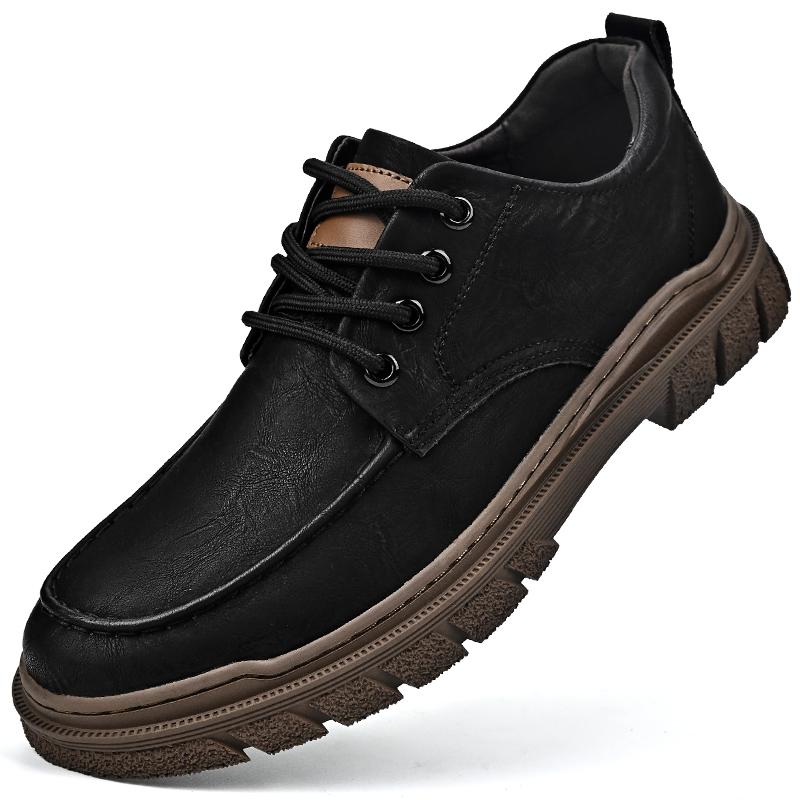 

Mens Casual Shoes All-match Leather Men Formal Business Leather Shoes High Quality Male Casual Shoes Lace Up Shoes Oxfords Flats 44 чёрный