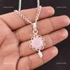 Heart Rose Chalcedony Stone 925 Sterling Silver Memorial Day Trendy Boho Pendant PP-4-16