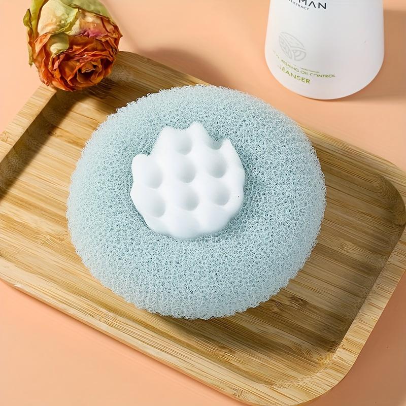 1PC Round Sunflower Bath Ball, Super Soft Massage Bath Ball with Suction Cup, Bath Towel, Bath Sponge, Bathroom Decoration, Bathroom Supplies светло-голубой