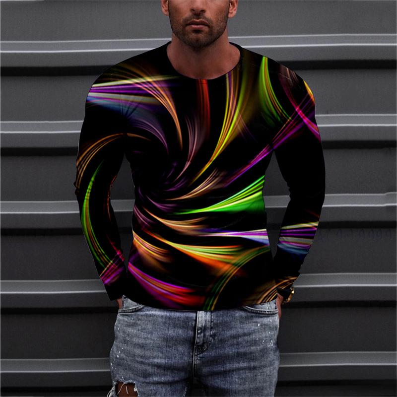 

Футболка с изображением волка, мужская футболка с 3D-принтом, осенняя длинная свободная одежда, модная одежда Harajuku с рисунком животных, новые повседневные уличные рубашки 2XL