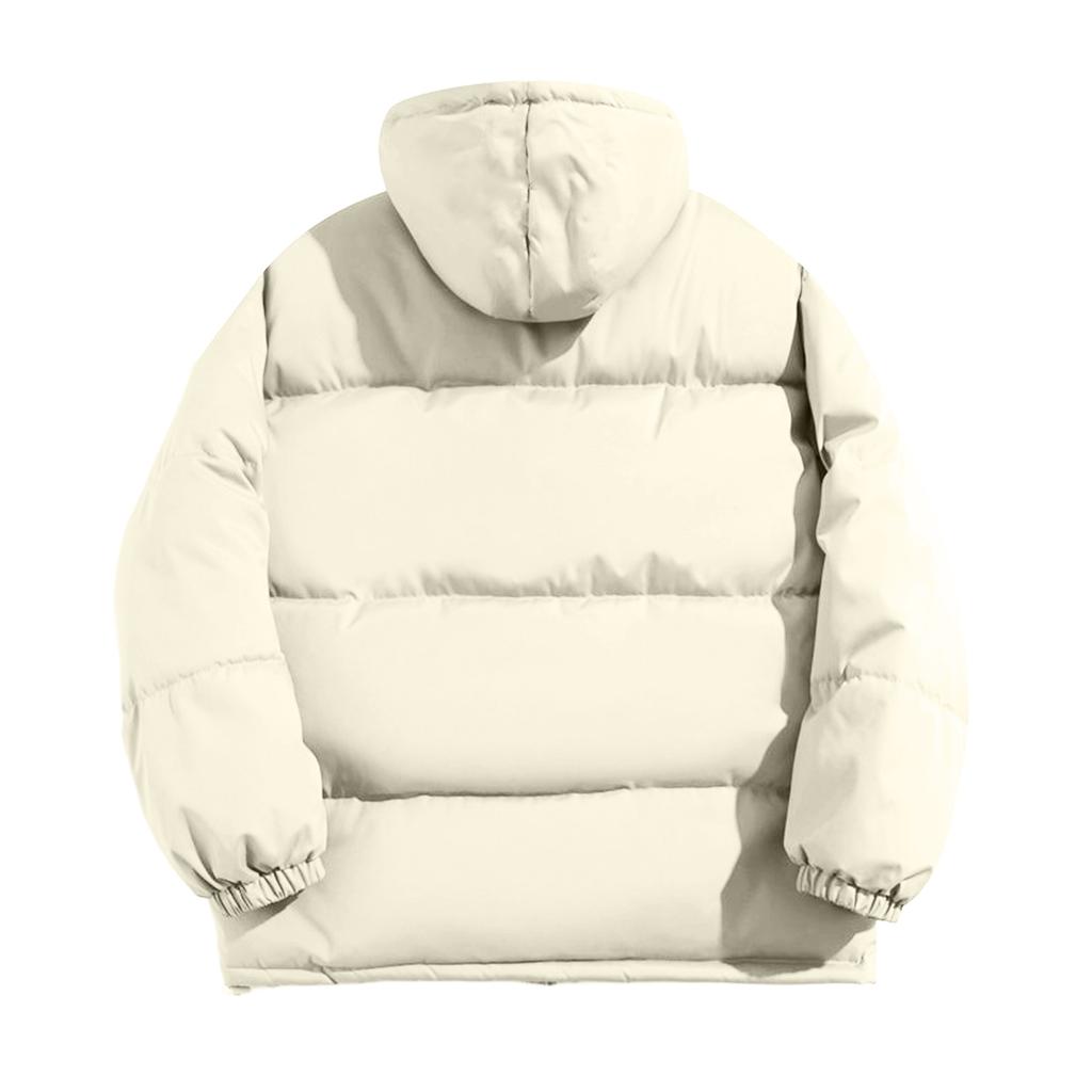 Herren Oversized Casual Daunenjacke mit langen Ärmeln und Kapuze