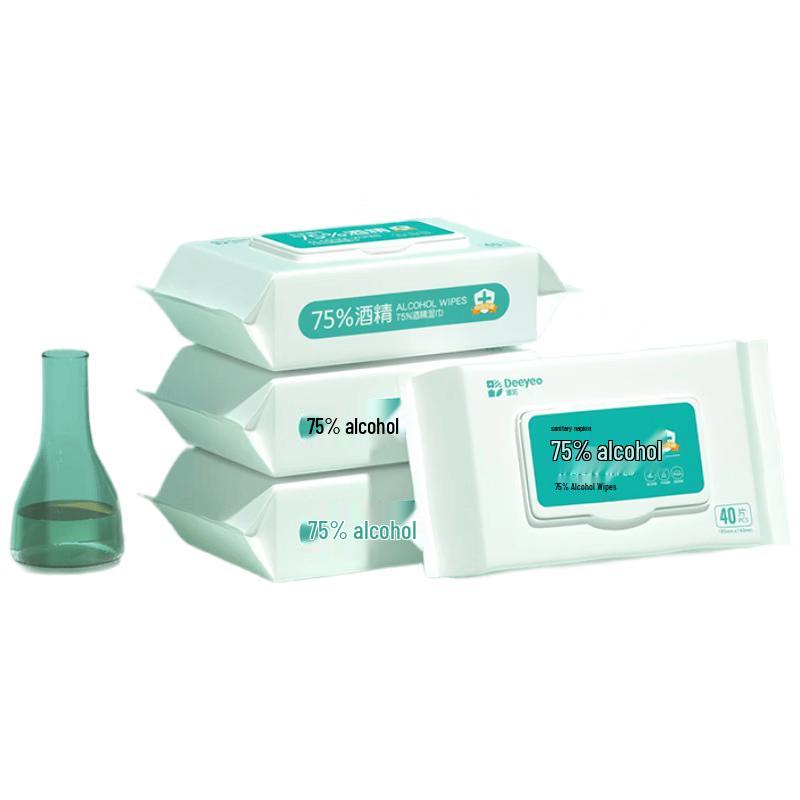 DeYou 75% Alcohol Disinfectant Wipes, 4x40 Count Value Pack