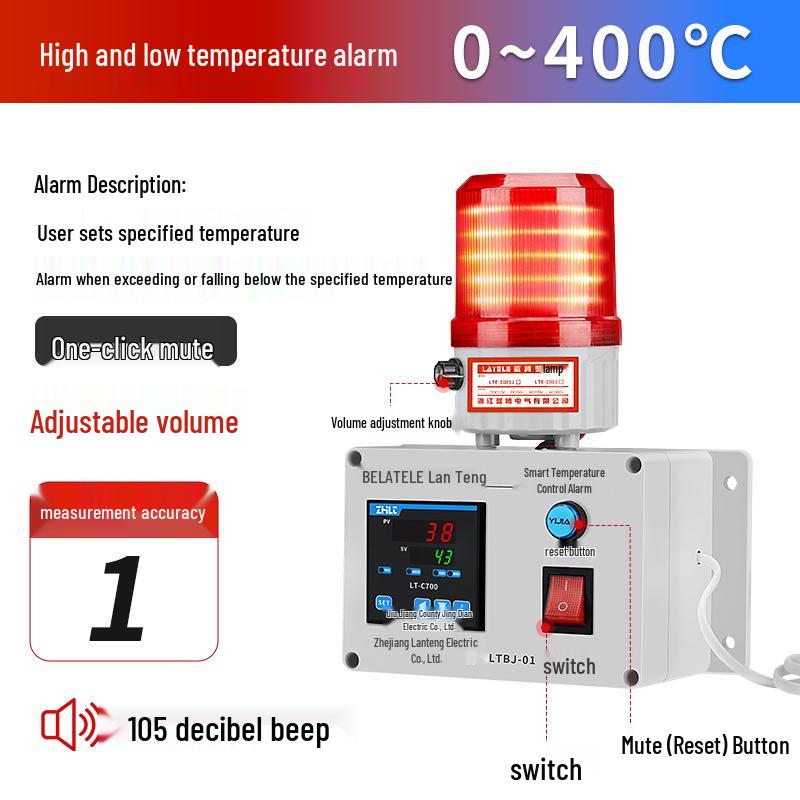 Room High/Low Temperature Alarm for Aquaculture and Oven