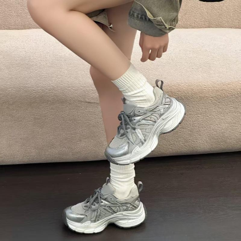 Dad Shoes, Women's Breathable Sports Casual Shoes, Versatile Thick-soled Single Shoes, Running Shoes