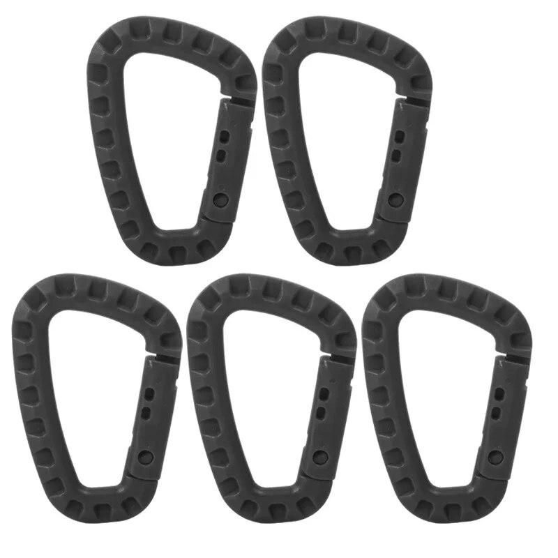 1/5pcs Tactical Backpack Buckle Fast Tactical Carabiner Plastic Hook D Shape Mosqueton EDC Gear for Outdoor Camping Accessories